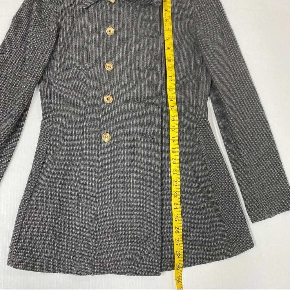 Vintage Giorgio Armani Giacca Donna Double Breasted Charcoal Gray Knit Blazer - Picture 4 of 13